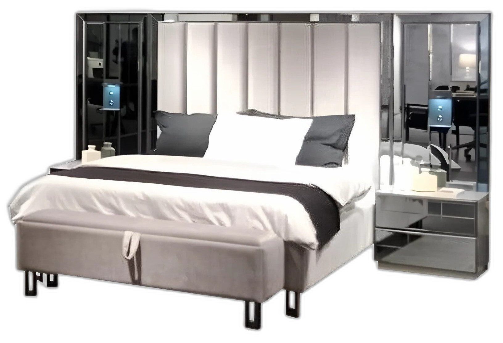 Schlafzimmer-Set Elegantes Schlafzimmer-Set aus Holz mit Nachtkommoden