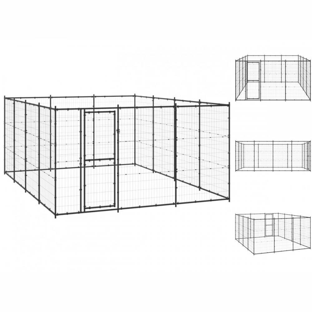 vidaXL Hundezwinger Outdoor-Hundezwinger Stahl 14,52 m²