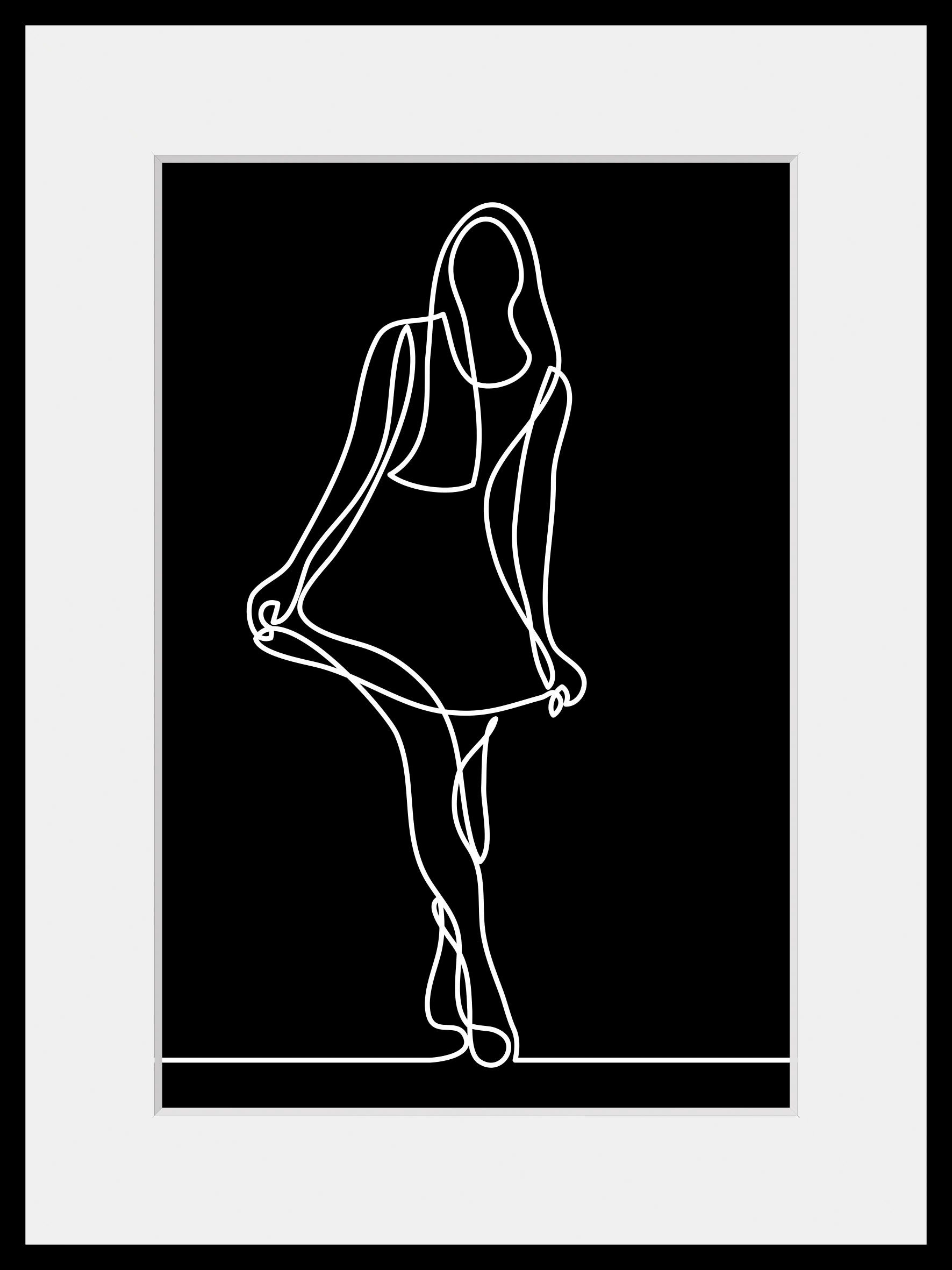 queence Bild Jolina, Bilder von Frauen, Frau, Kunst, Schwarz-Weiß (1 St), HD Premium Poster-Druck inkl. Holzrahmen. € 29,85