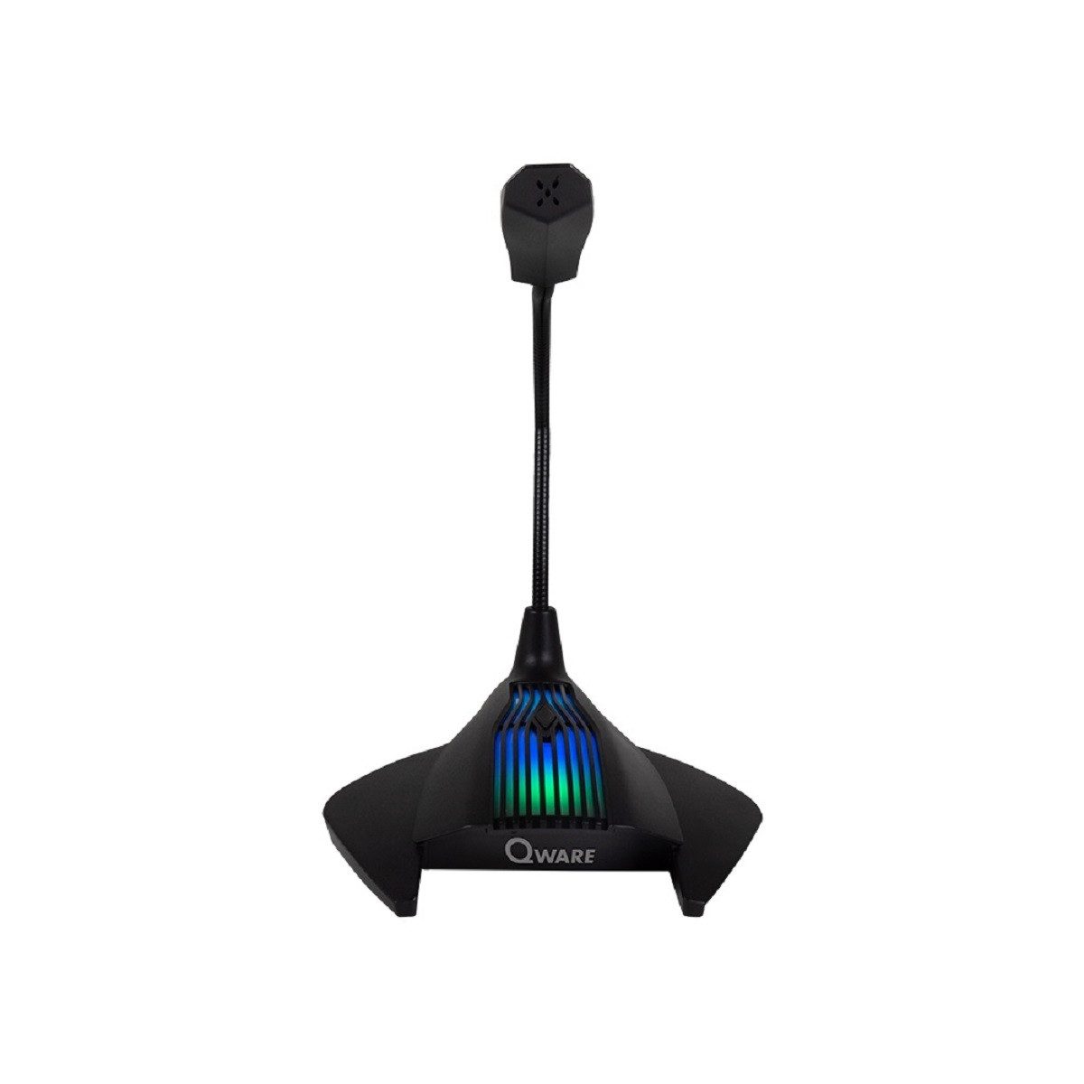 Qware Gaming Streaming-Mikrofon Mikrofon Ancora – USB Mikrofon mit Hintergrundbeleuchtung & 1,5m Kabel