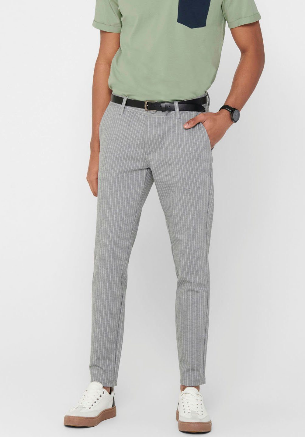 PANT Chinohose light-grey-melange MARK & SONS ONLY