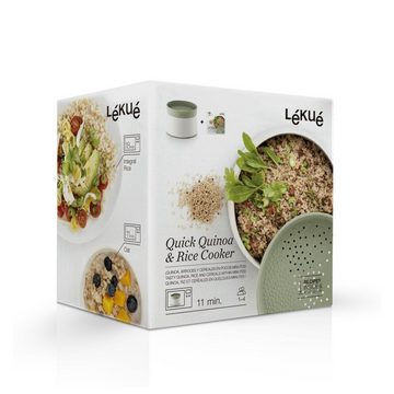 LEKUE Mikrowellenbehälter Mikrowellen Quinoa- und Reiskocher, Kunststoff (lebensmittelecht), Silicone Platinum