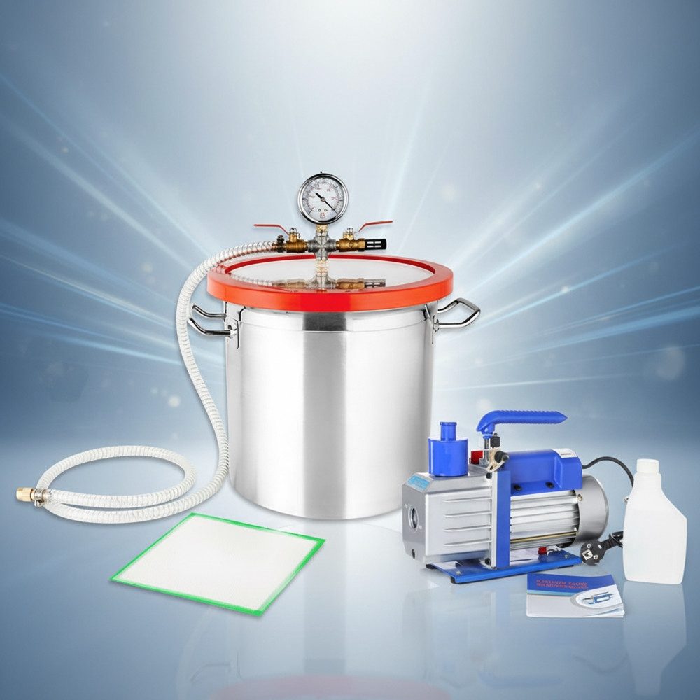 Vakuumbehälter Vakuumpumpe Vakuumkammer Set Vacuumpumpe Vacuum Pump für Klimaanlage