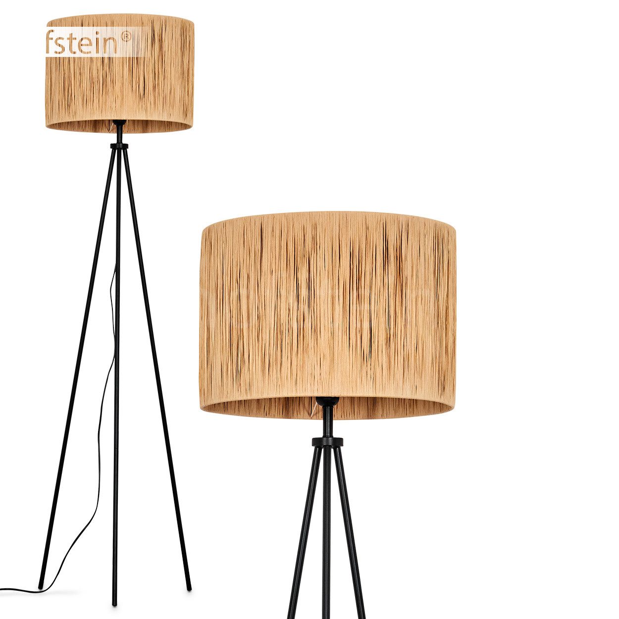 Stehlampe Stehlampe aus Holz/Bast in Naturfarben