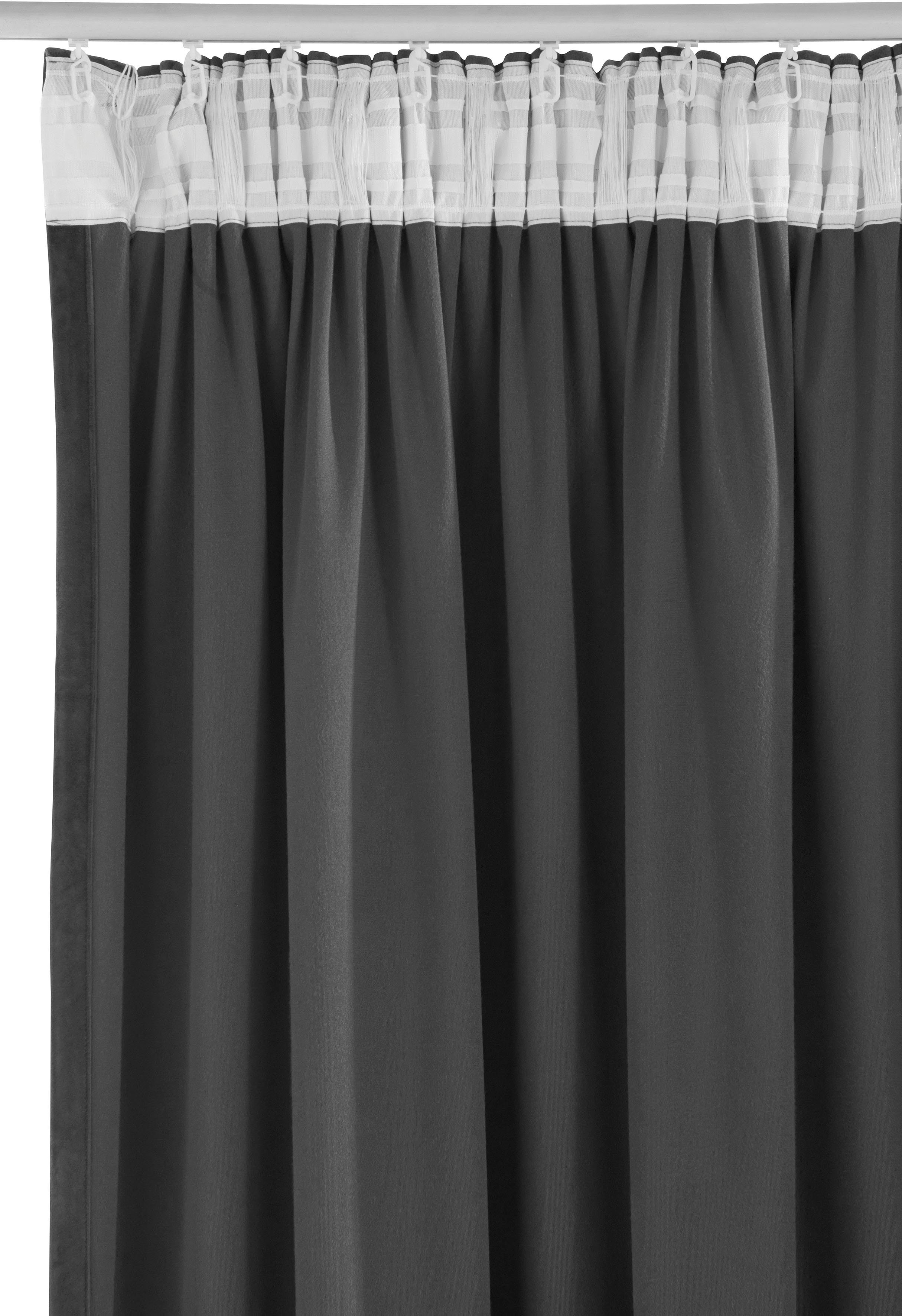 Vorhang Samt Lena Gercke, Ladina, Größen LeGer Polyester, verschiedene gewebt, blickdicht, (1 blickdicht, anthrazit Home Multifunktionsband St), by