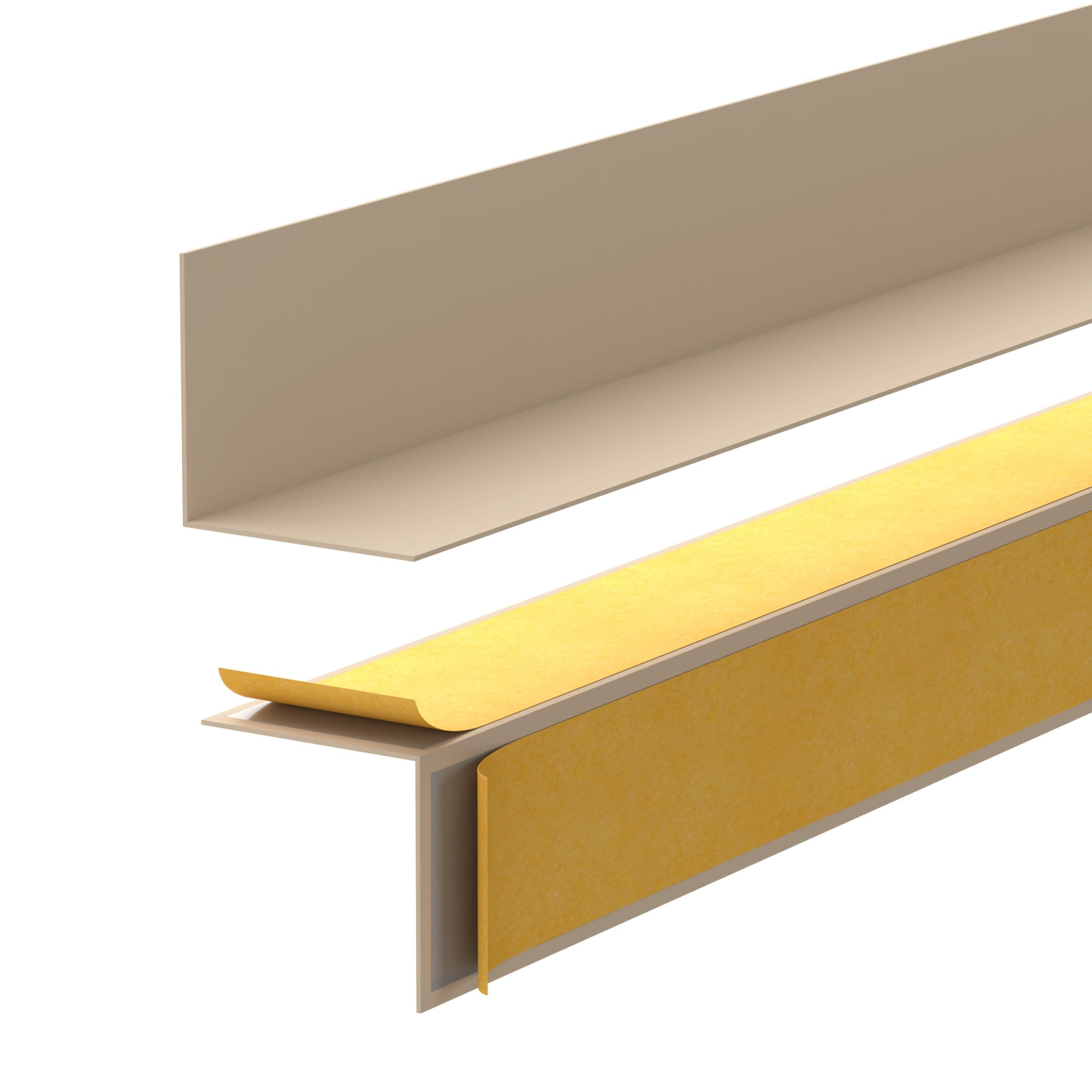 Quest Sockelleiste Selbstklebend Hart-PVC, L: 200,00 cm, H: 1,50 cm, Packung, 1-St., 15x15 mm, wasserfest, UV-beständig