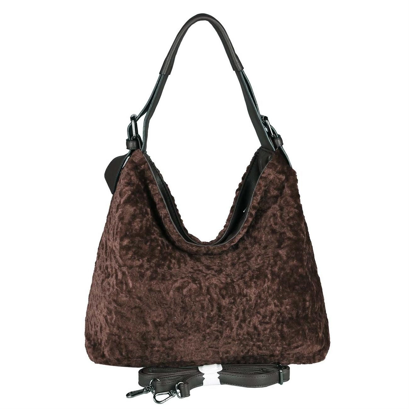 Schultertasche Damen PELZTASCHE Shopper Handtasche Schultertasche Teddytasche Hobo