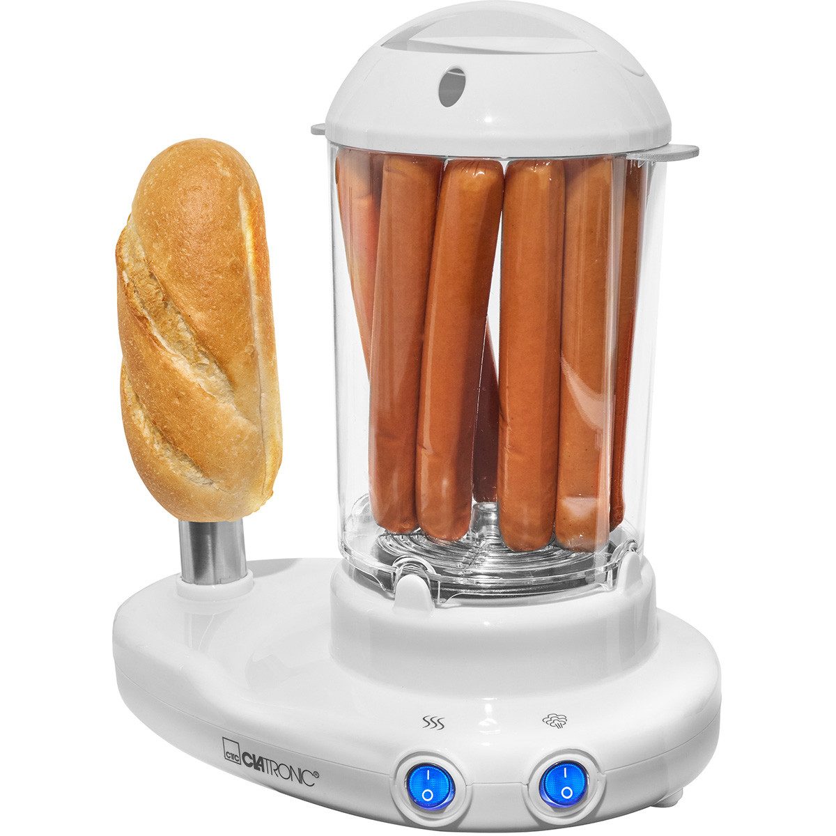 CLATRONIC Hotdog-Maker HDM 3420, für 1-14 Würstchen & bis zu 6 Eiern