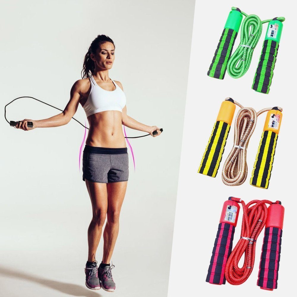 cofi1453 Springseil Springseil Seil Digital mit Sprungzähler Zähler Fitnessseil Gymnastikseil Schnur Nylon Crossfit Skipping