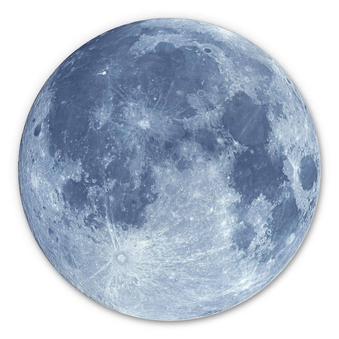 K&L Wall Art Alu-Dibond-Druck Metallposter Rund Mond Planet Weltraum Fotografie Natur Deko, Metalloptik Wandbild Ø 30cm
