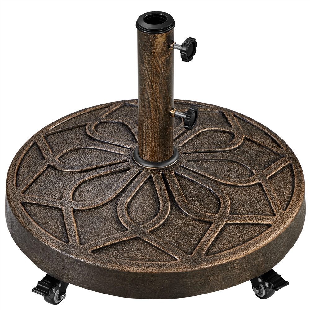 Yaheetech Schirmständer Schwere Schirmbasis aus Kunstharz, mit Feststellbaren 360°-Rollen Wetterfest