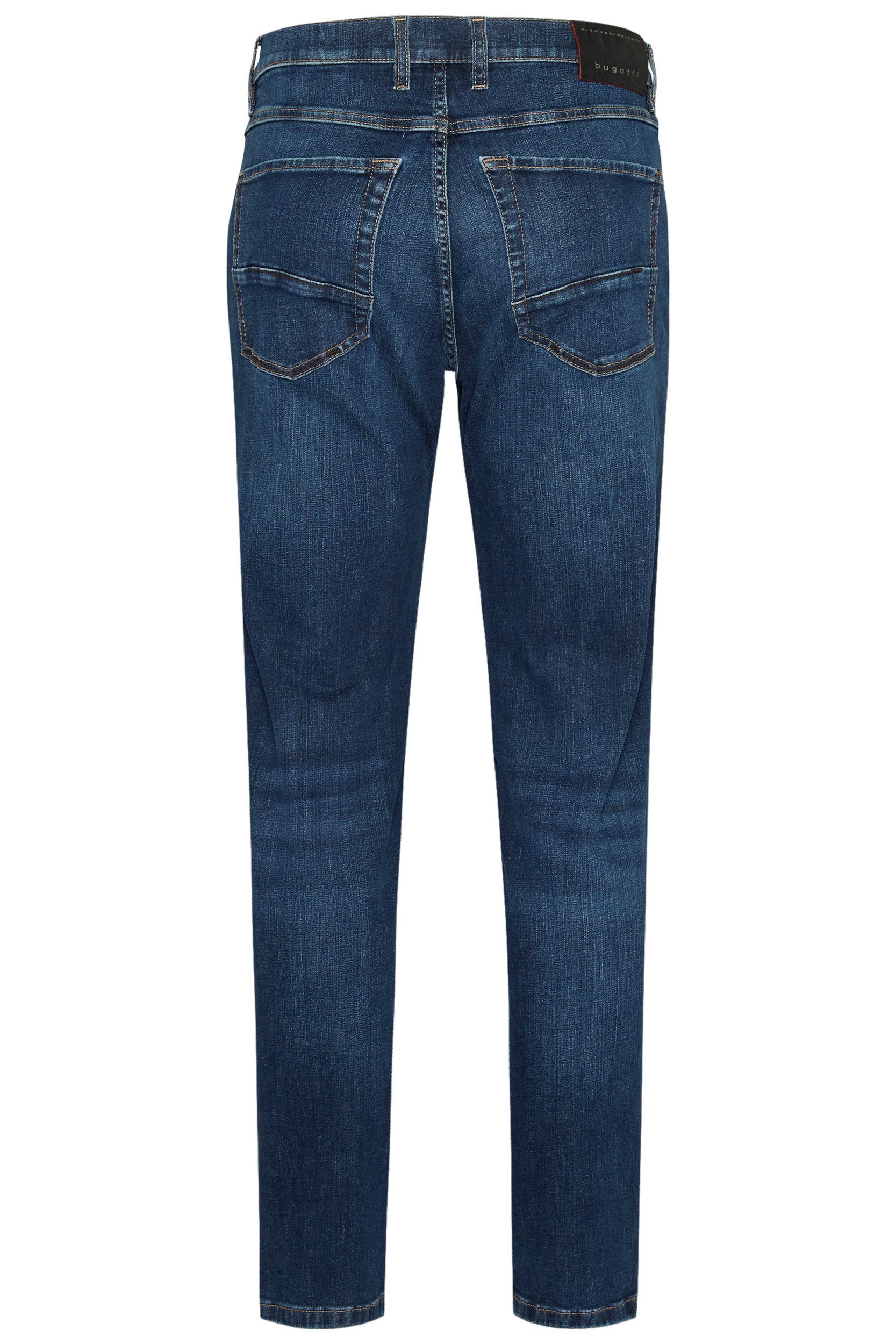 Tragekomfort hohem 5-Pocket-Jeans Denim blau mit bugatti Flexcity