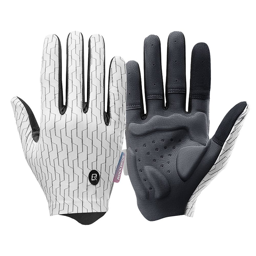 ROCKBROS Fahrradhandschuhe Radhandschuhe Vollfingerhandschuhe Sporthandschuhe (Spar-Set, 1-St) Touchscreen-tauglich, Handflächenpolster, atmungsaktiv