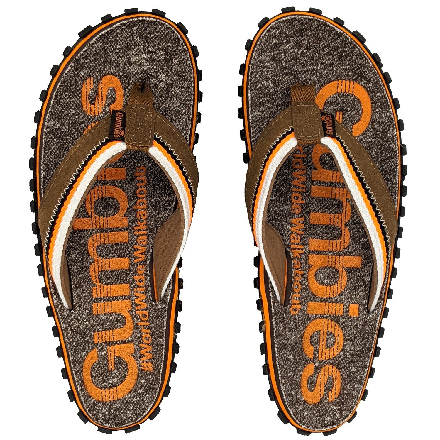 Gumbies Cairns in Orange T-Strap-Zehentrenner aus recycelten Materialien »in farbenfrohen Designs«