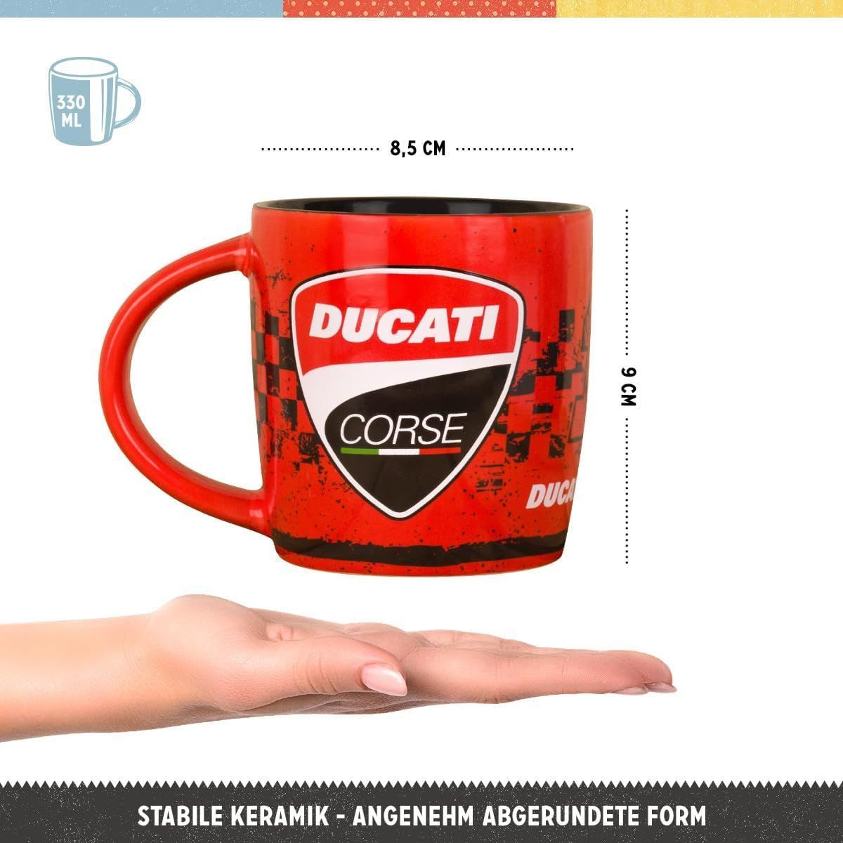 Nostalgic-Art Tasse Kaffeetasse - Ducati Corse - Logo Racing
