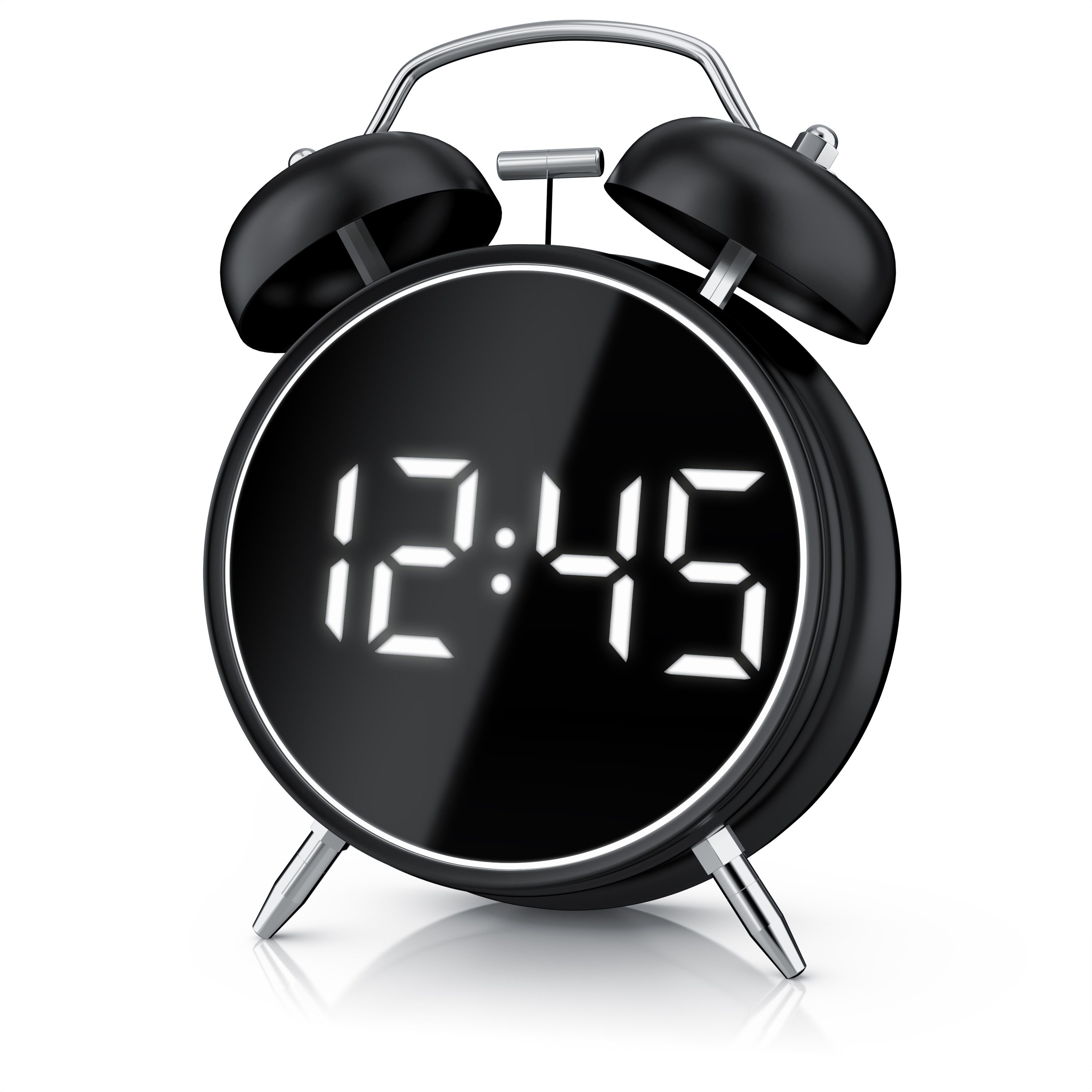 BEARWARE Wecker Digital, rund, Lichtring, Retro, lauter Glockenalarm für Ti günstig online kaufen