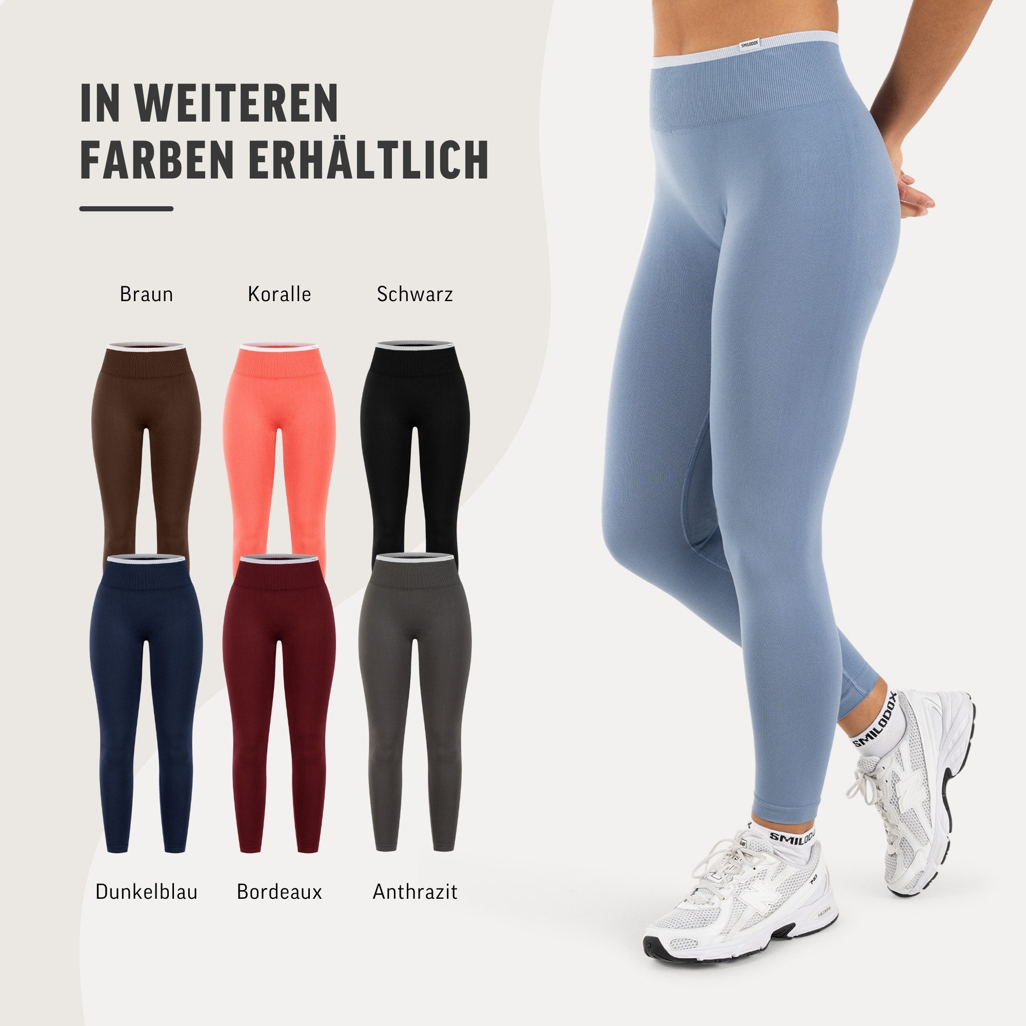 Smilodox Leggings Jorina, Sporthose Damen Shaped Fit, High Waist, V-Shape, Gym & Yoga V-Shape Rücken, hoher Bund, Stretch, Struktur, weich – Bild 4 von 5