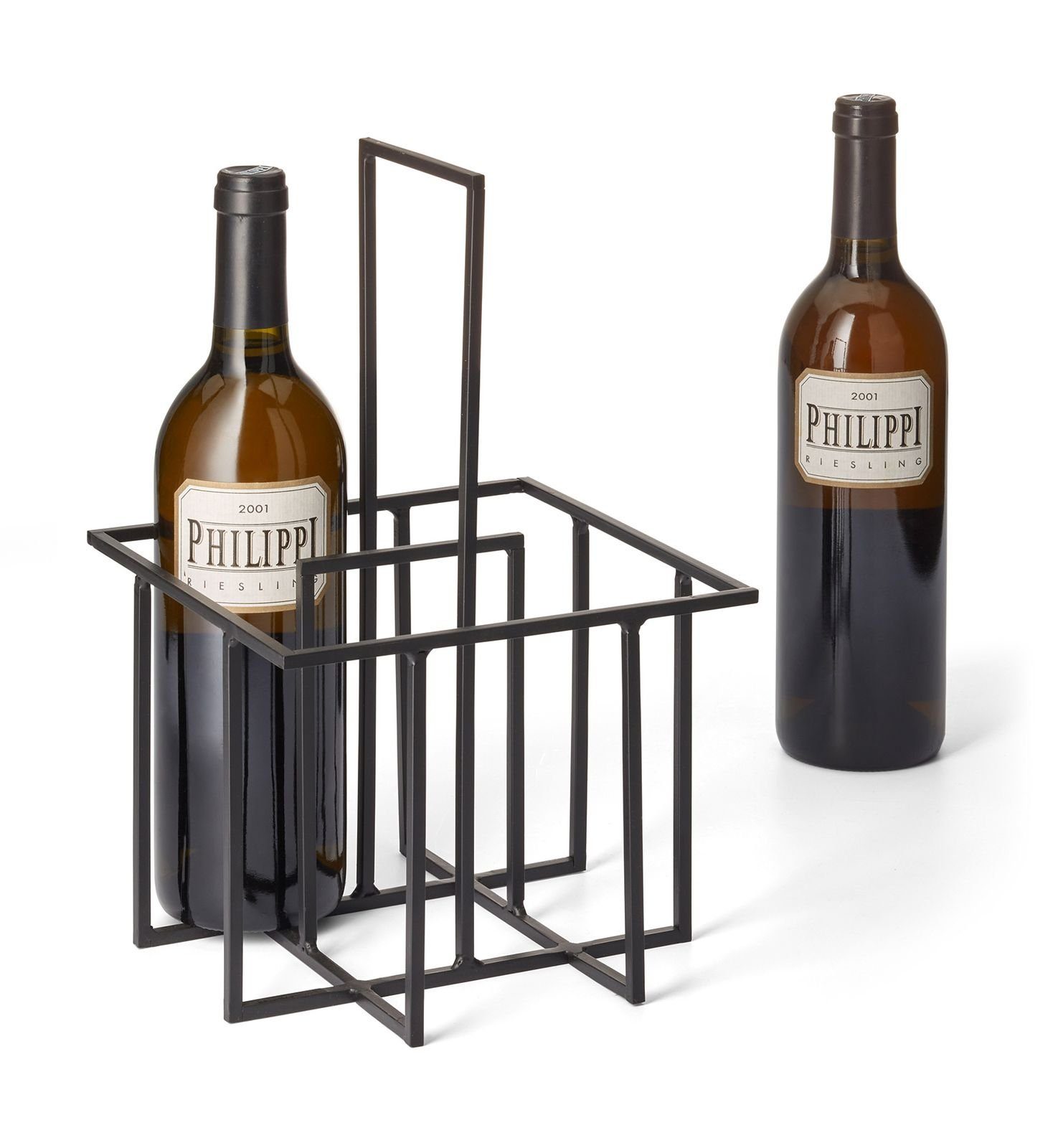 Philippi Design 4 Haltegriff nutzbar vielseitig Flaschen, praktischem Einkauf, CUBO Flaschenkorb, mit zum PHILIPPI für Flaschentragekorb