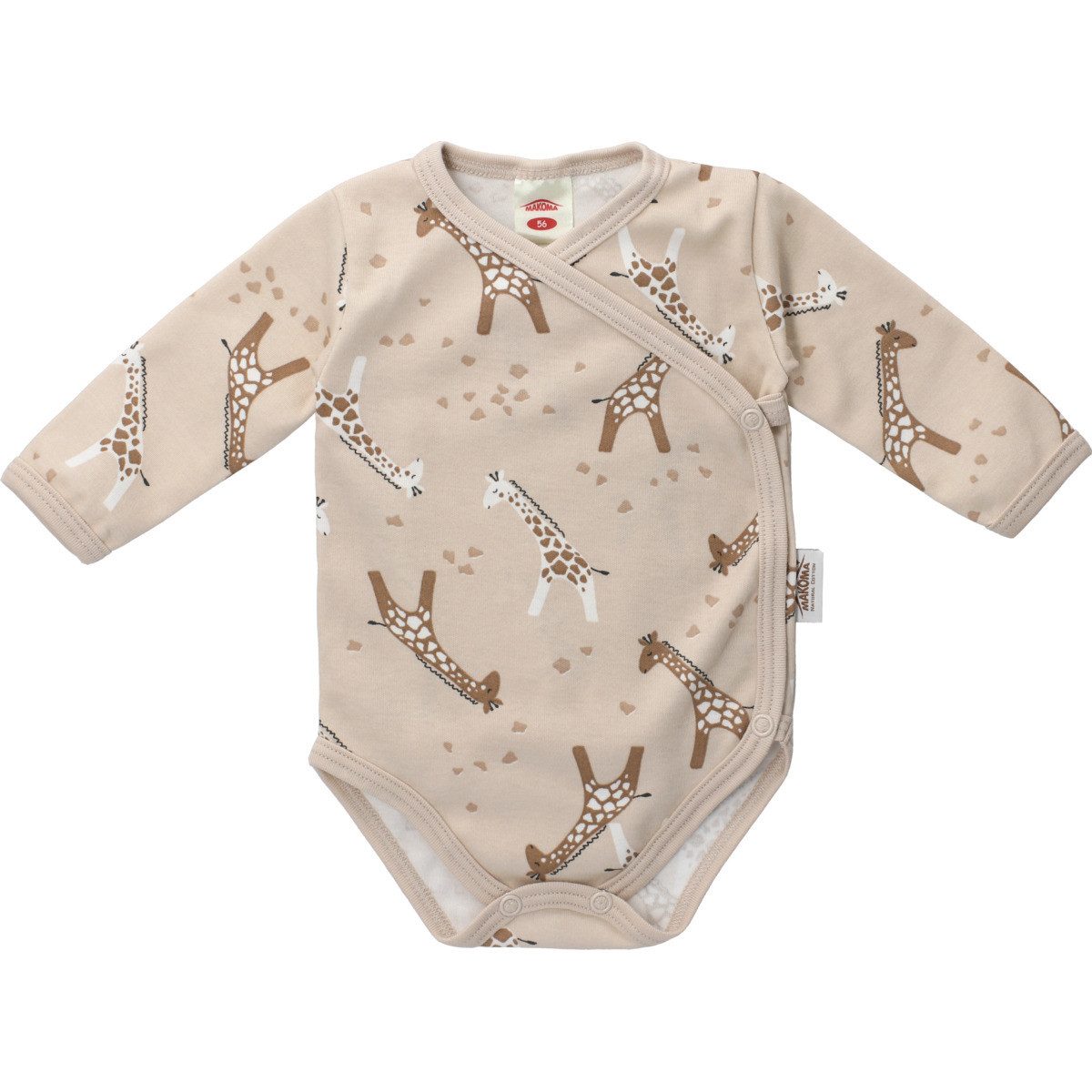 Makoma Langarmwickelbody Giraffe Unisex Kinder (1-tlg) Langarm Einteiler, Body, Longsleeve-Body, Bodysuit, Stretchbody