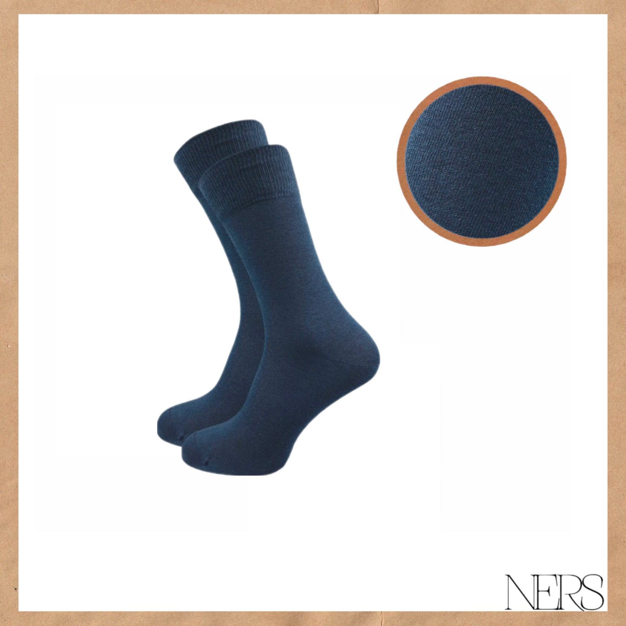NERS Basicsocken für Naht mit 10) Komfortbündchen Baumwolle und drückende ohne (10-Paar, aus Schwarz/Dunkelblau Herren hochwertiger Damen