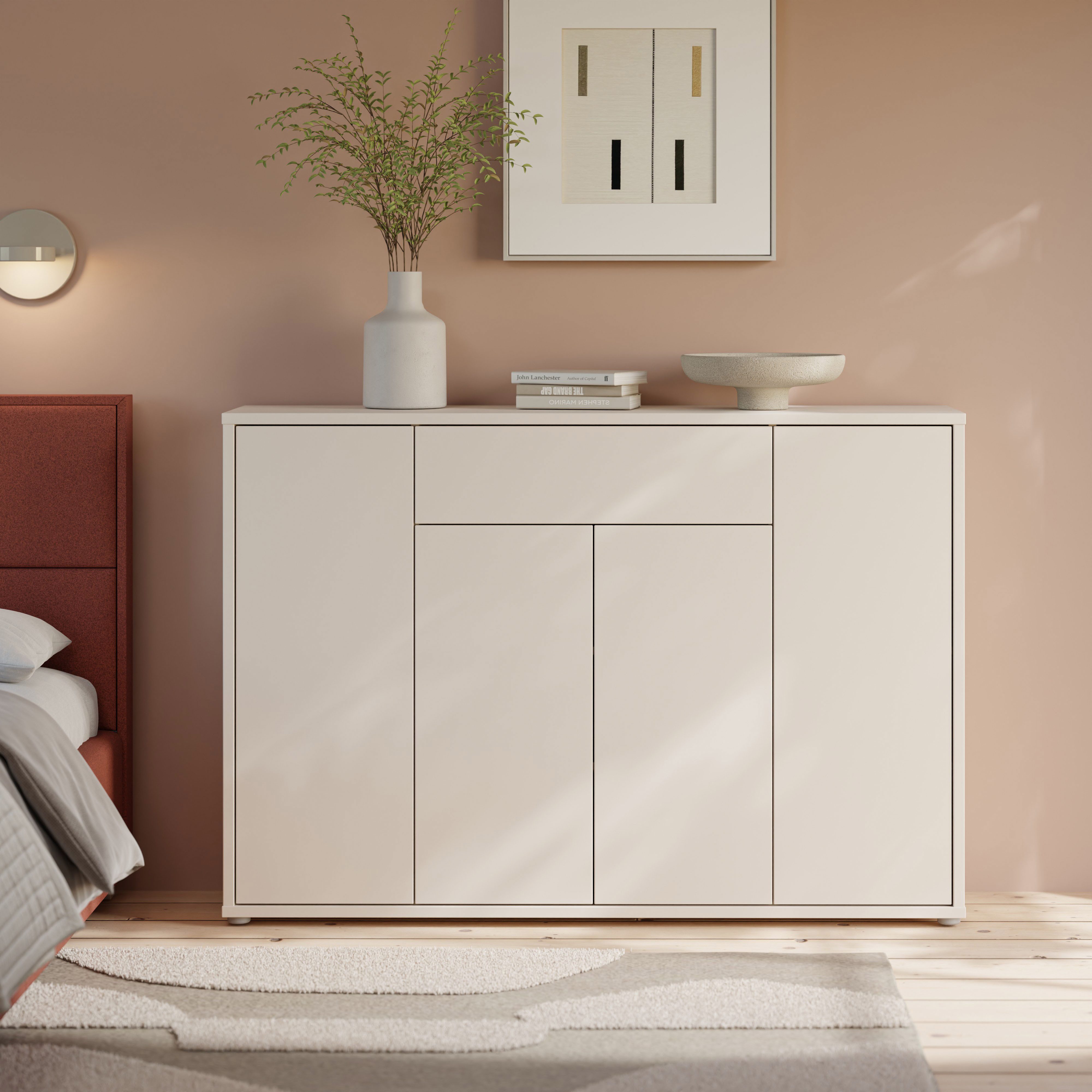 FORTE Schuhschrank Alice Springs B/H/T 143,9/99,1/34,9 cm Push to open, 28 Paar Schuhe