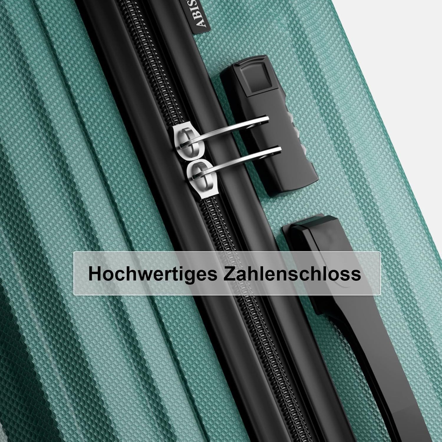 Abistab Hartschalen-Trolley Hartschalen Koffer, robuster Reisekoffer, 4 Rollen, mit Zahlenschloss, Koffer & Trolleys 57/66/76cm, 40/60/100L