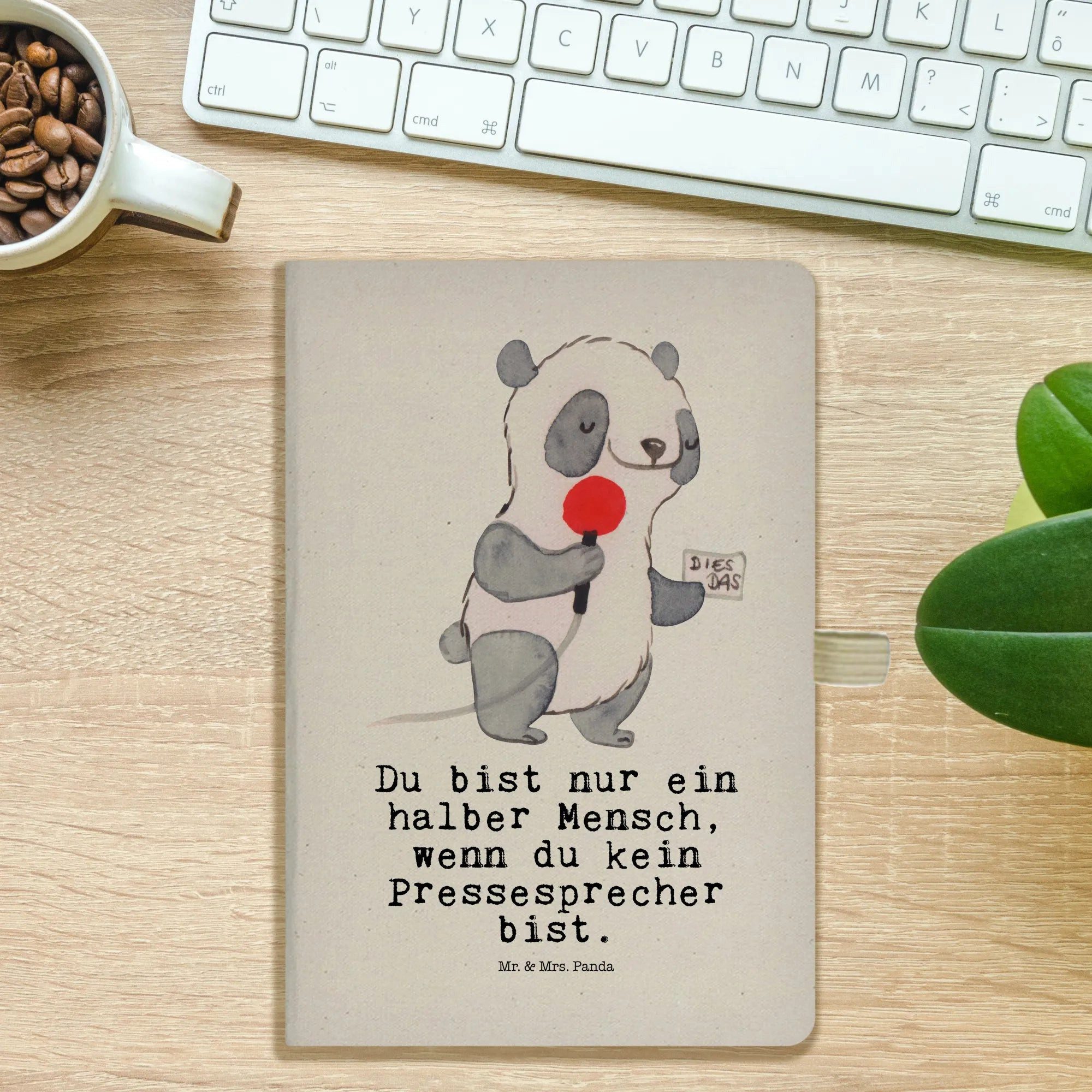 Thumbnail - Mr. & Mrs. Panda Notizbuch Pressesprecher Herz - Transparent - Geschenk, A5 Notizbuch Herren, Au Mr. & Mrs. Panda, Hochw...
