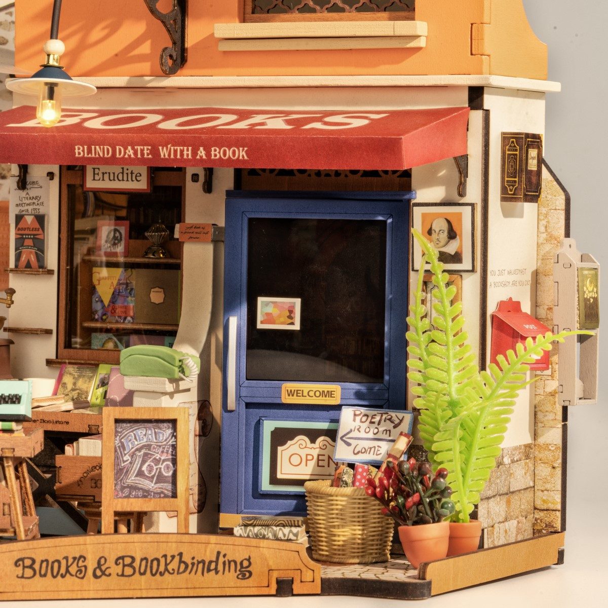 ROLIFE 3D-Puzzle DIY Miniature House "Corner Bookstore", 108 Puzzleteile