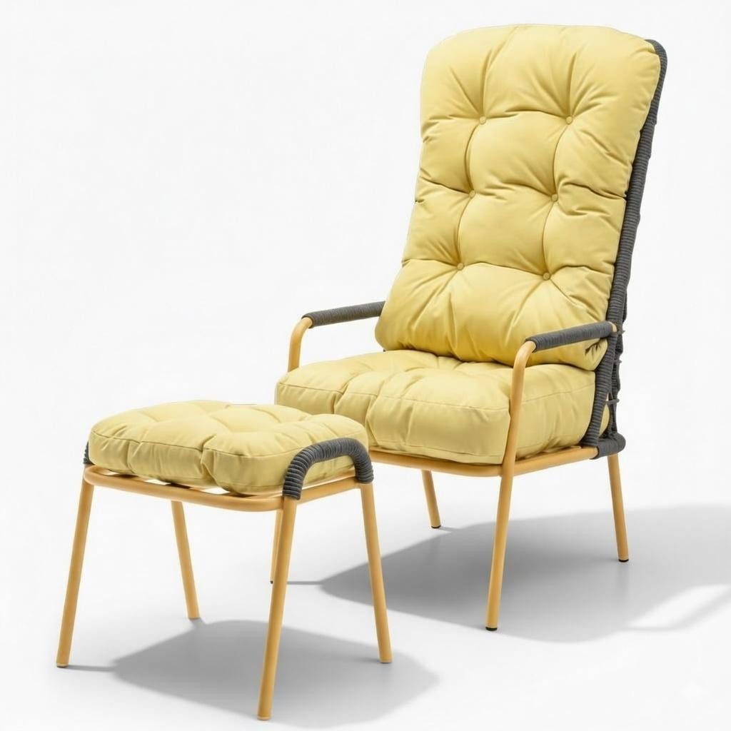 JVmoebel Stuhl Stuhl Gelb Schwarz Farbe Moderner Stil Hohe Rückenlehne Metallrahmen (1 St)