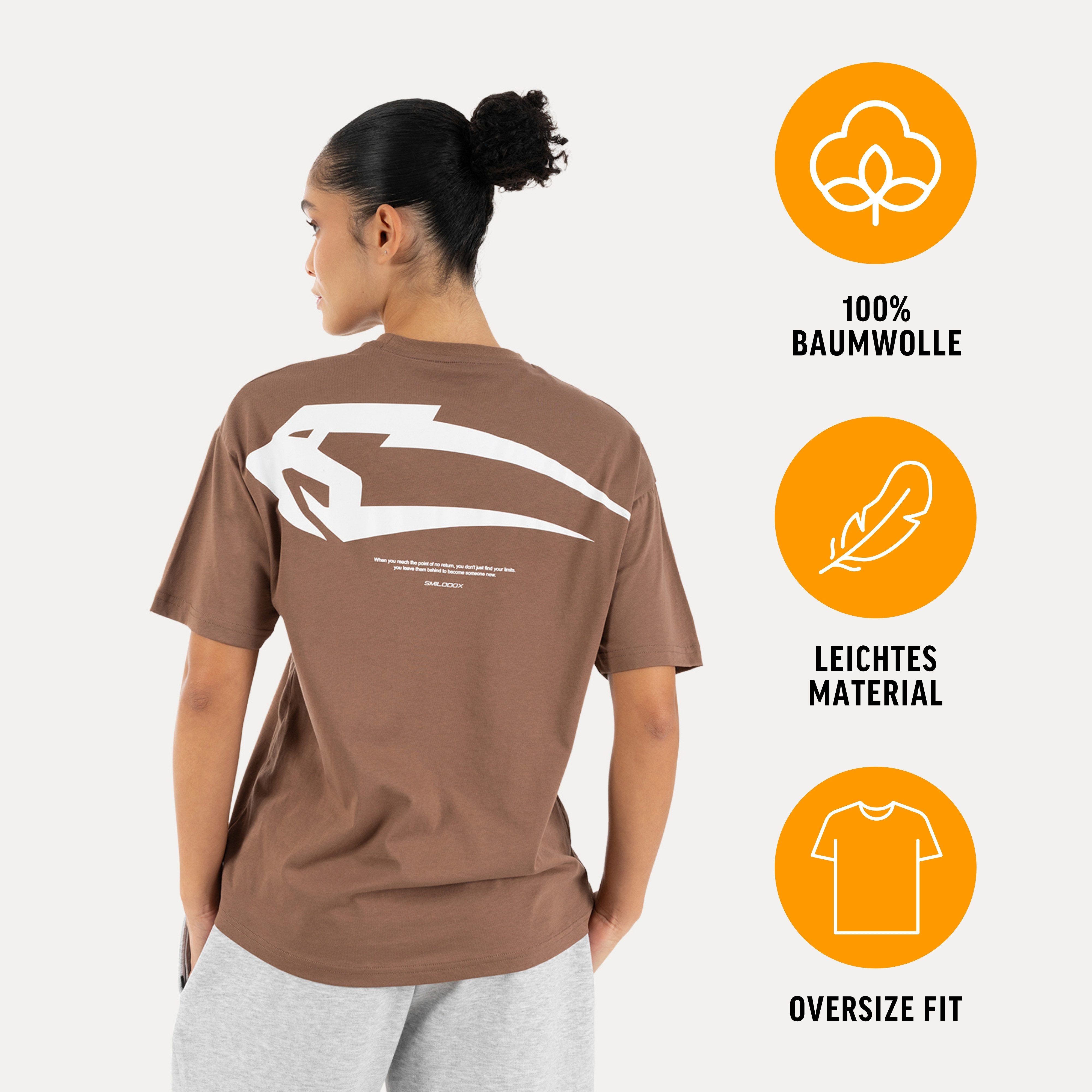 Smilodox T-Shirt Tane, T-Oberteil Unisex Oversize Shirt mit Backprint & Logo Rundhalsausschnitt, Brustlogo, Streetwear, Herren & Damen