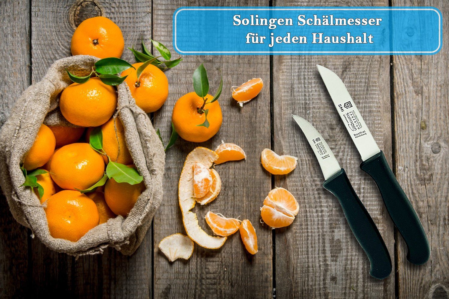 SMI Obstmesser 2 Stück Schälmesser Solingen Gemüsemesser Obstmesser gebogen / gerade – Bild 4 von 5