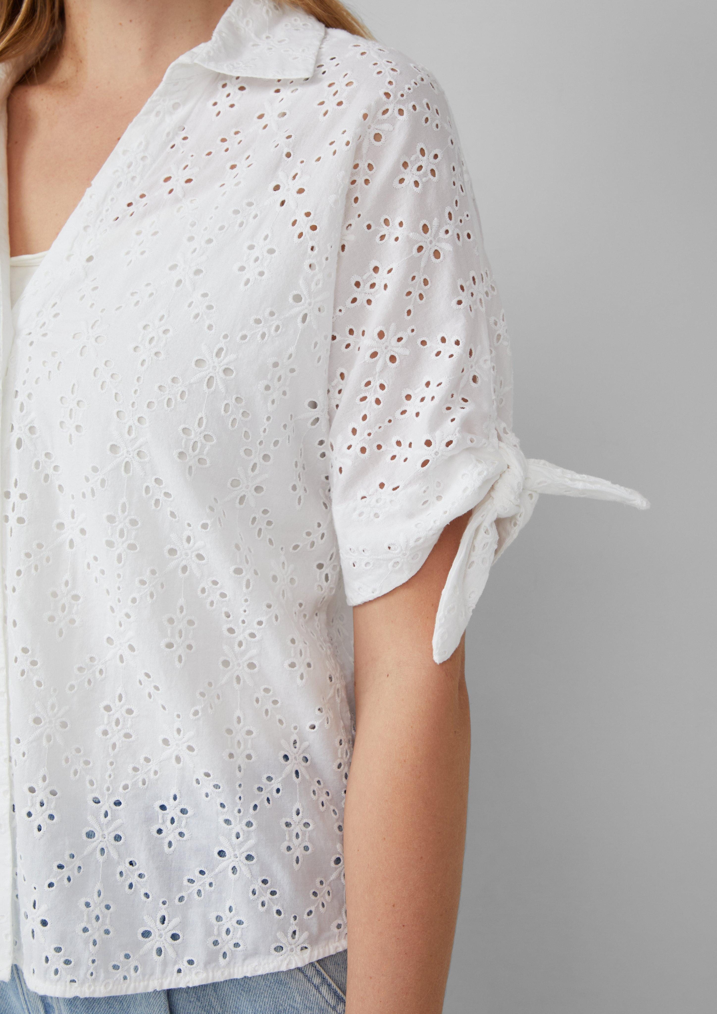s.Oliver Blusentop Lockere Bluse mit Lochstickerei günstig online kaufen