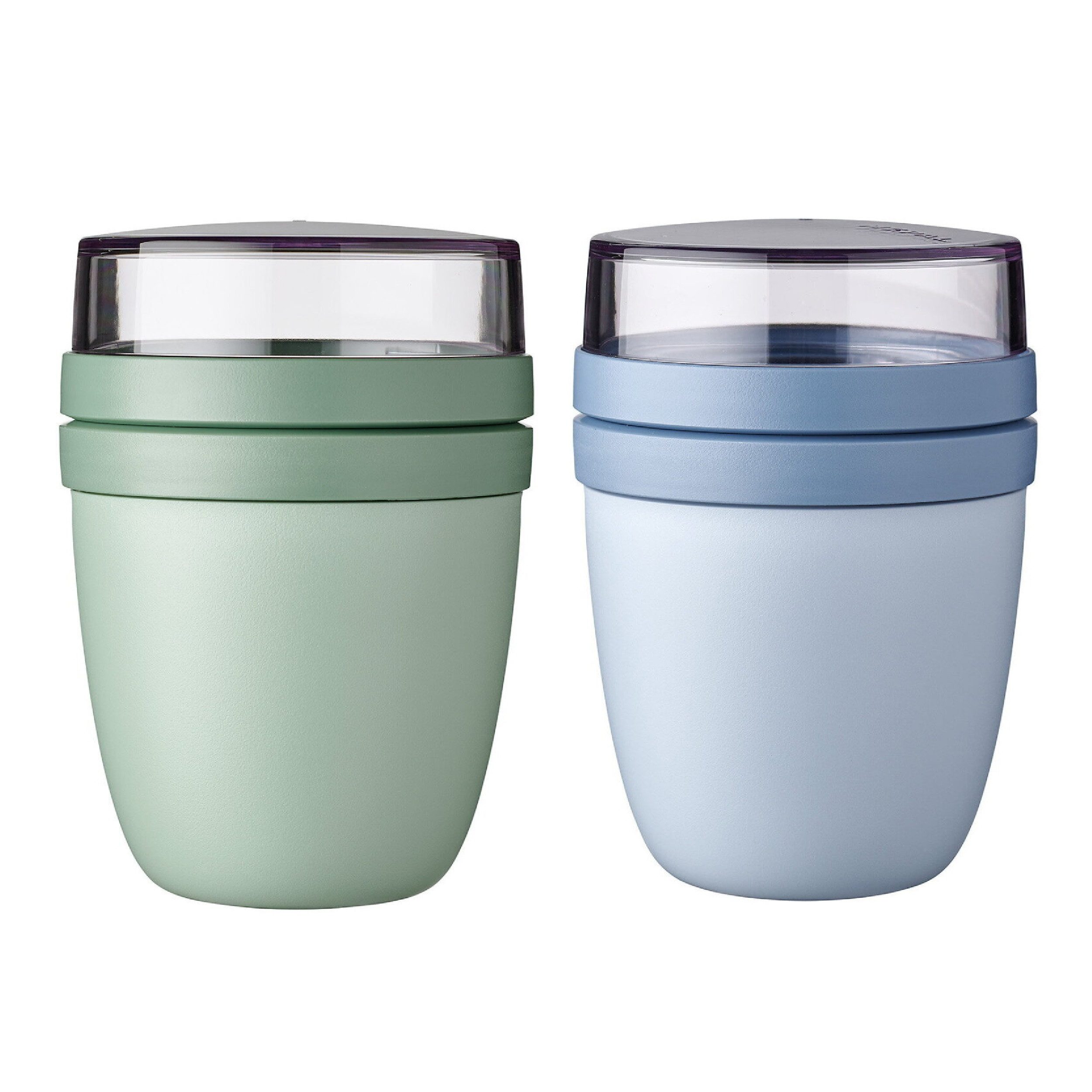 Mepal Lunchbox Lunchpot Ellipse 500 ml + 200 ml für Joghurt & Müsli, Polypropylen (PP), PCTG, Gefrierschrank, Mikrowelle & Spülmaschine geeignet