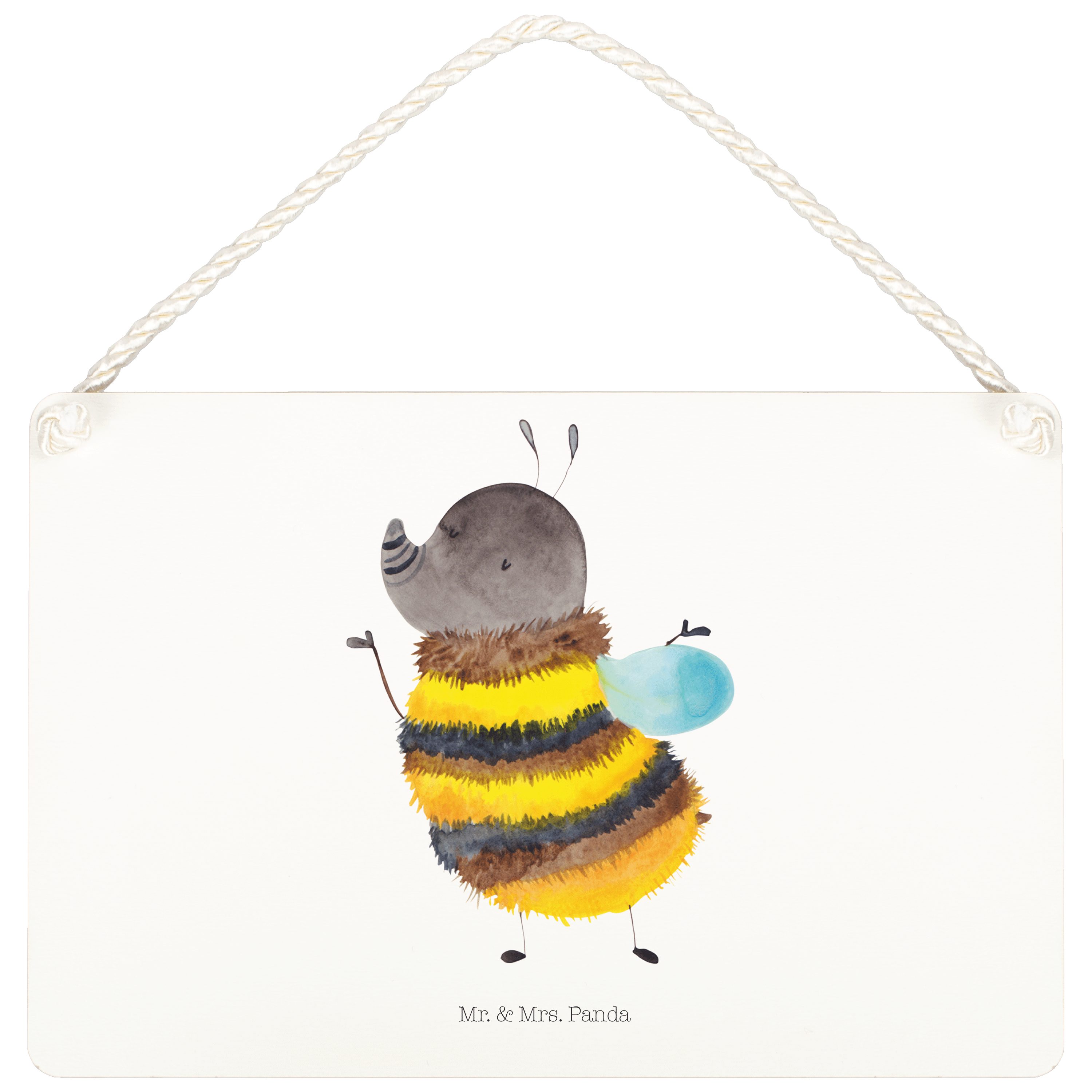 Mr. & Mrs. Panda Hinweisschild DIN A5 Hummel flauschig Weiß