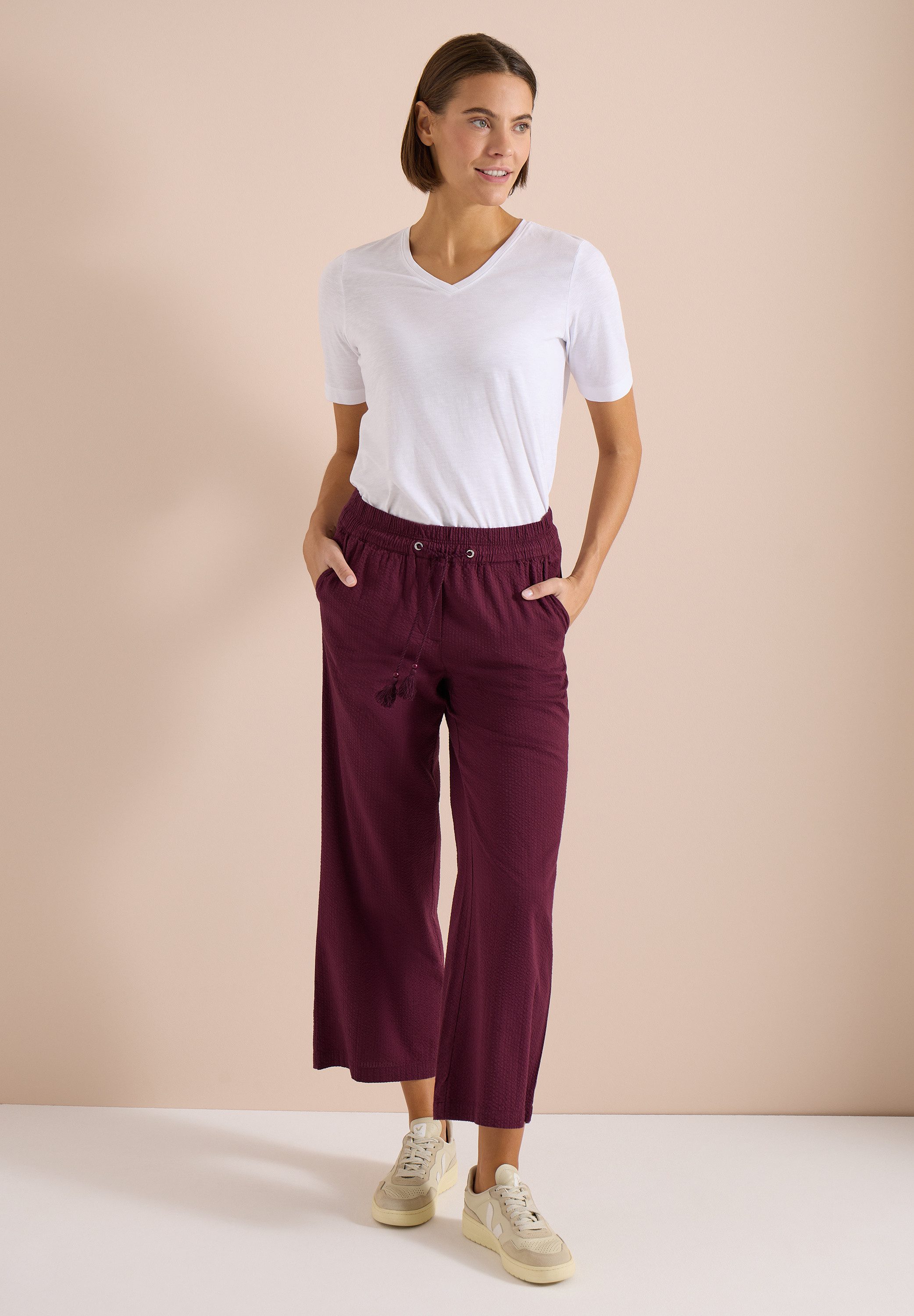 CECIL Culotte aus Seersucker-Material