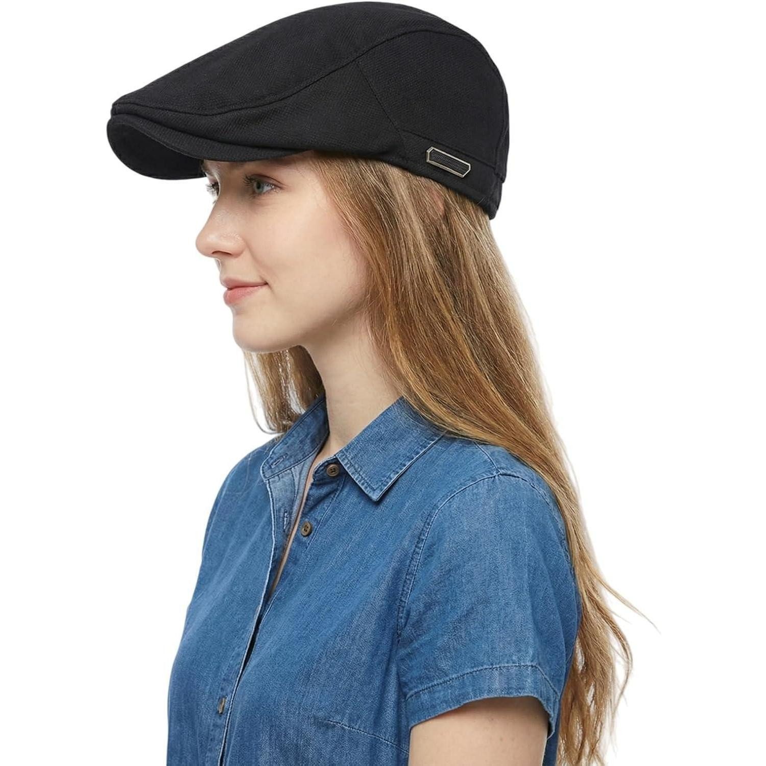 LuxusKollektion Schiebermütze Schiebermütze Herren Flatcap Gatsby Newsboy Einheitsgröße M Schwarz – Bild 3 von 5