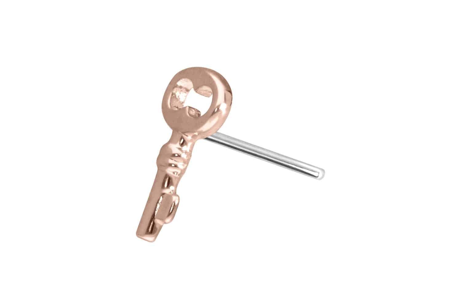 Piercing-Set 14 Karat Gold Aufsatz mit Titan Push Pin SCHLÜSSEL
