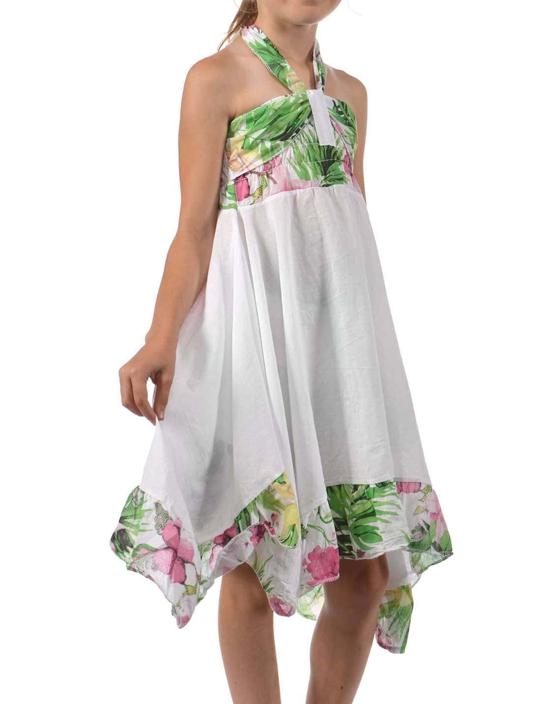 BEZLIT Sommerkleid Mädchen Sommer Kleid (1-tlg) Schulterfrei,elastischer Bund Weiß