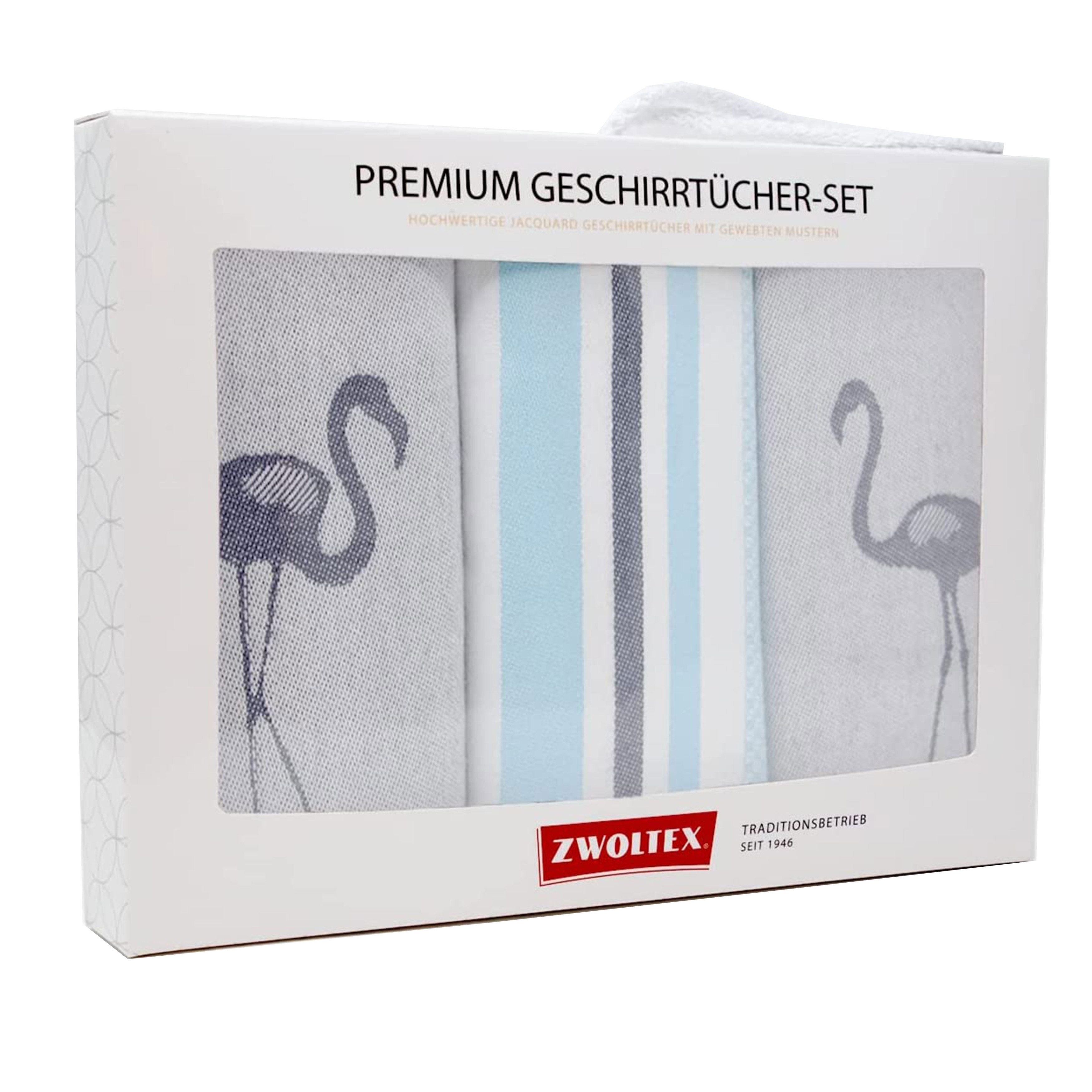 Zwoltex Geschirrtuch Hochwertiges Jacquard Geschirrtücher Geschenkset aus 100% Baumwolle, fusselfrei und machinenwaschbar - Küchentücher 70x50