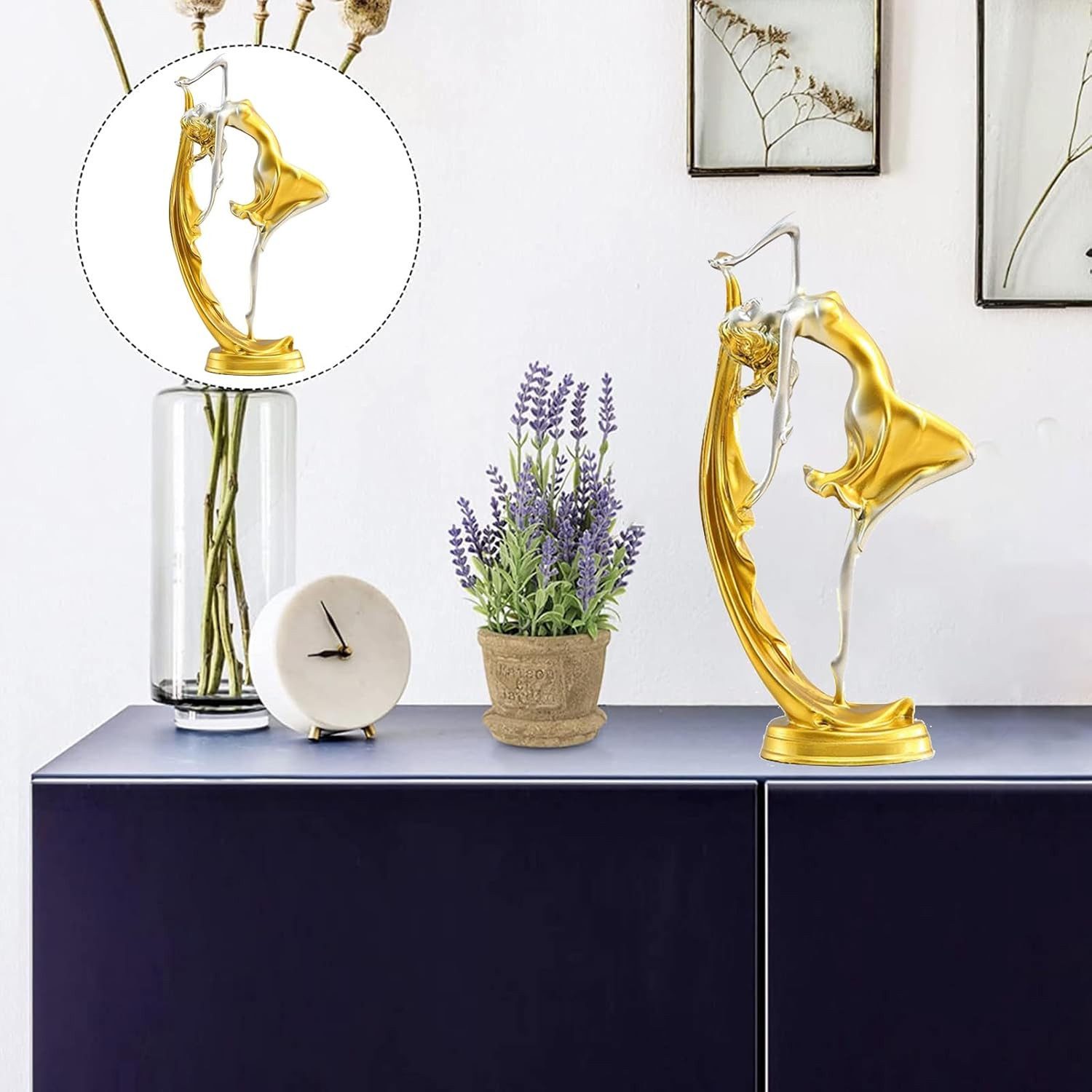 LIANNA Dekofigur Dekofigur Tänzerin, Elegante Deko für Wohnzimmer und Geschenke (Set, 1 St., Elegante Tänzerin Dekofigur, Wohnzimmer Deko & Geschenk)