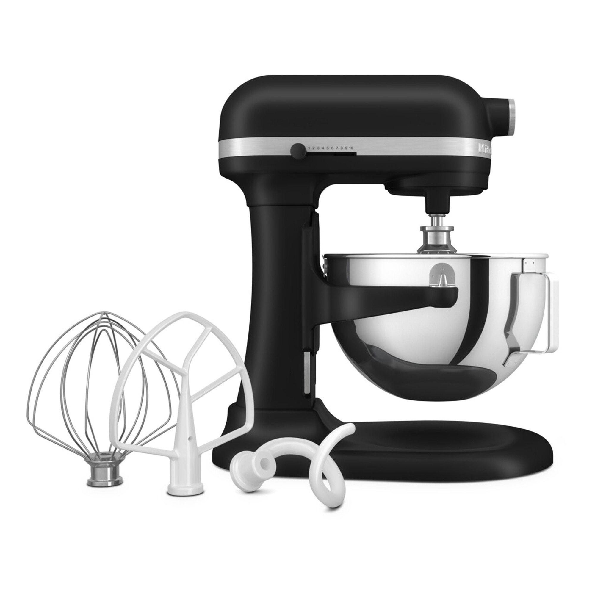 KitchenAid Küchenmaschine 5KSM55SXXEBM, 375 W, 5,2 l Schüssel, Passgenauer Spritzschutz mit verbessertem Design