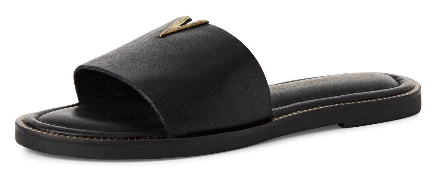 MARCO TOZZI Pantolette, Flats, Sommerschuh mit edlem Schmuckelement günstig online kaufen