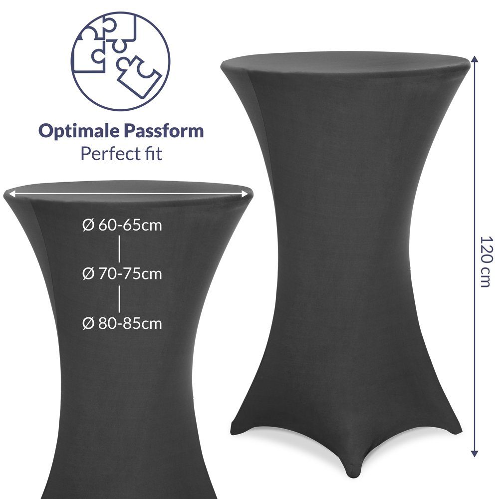 verschiedene 60-85 Stehtischhusse, Farben waschbar Ø Deuba, Stehtisch Stretch Grau Bistrotisch cm