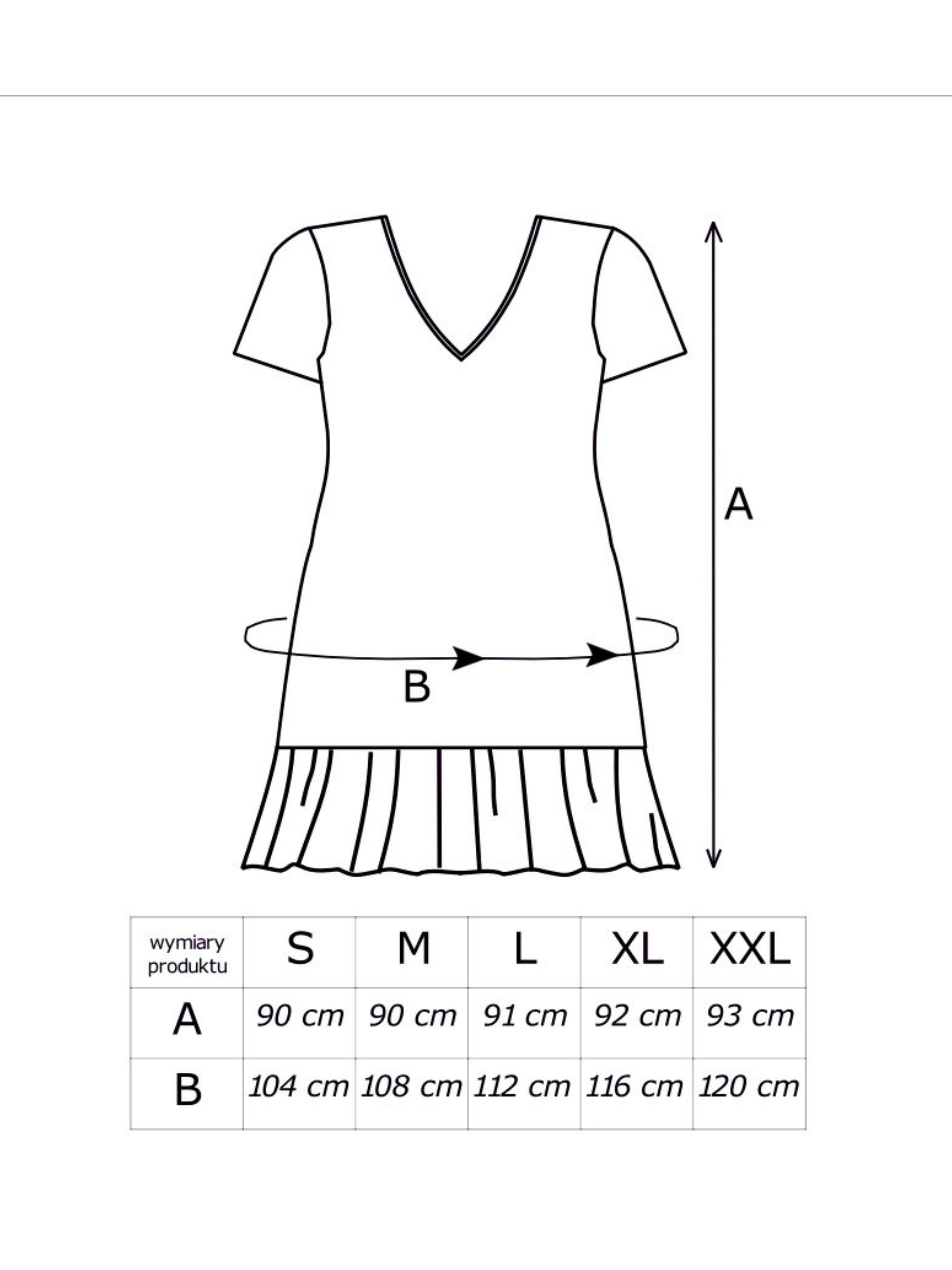 Donna Nachthemd mit Volant unifarben mit Motiv-Print Animal-Druck, reine-Baumwolle
