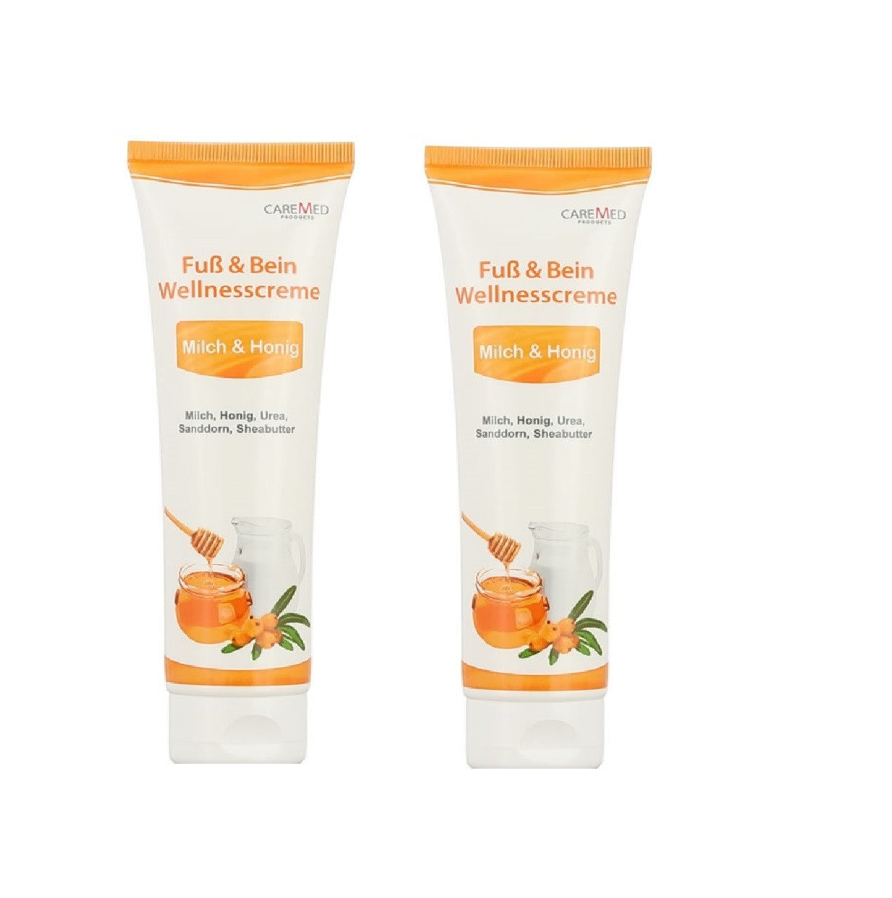 CareMed Fußcreme Fuß & Bein Wellnesscreme Milch & Honig