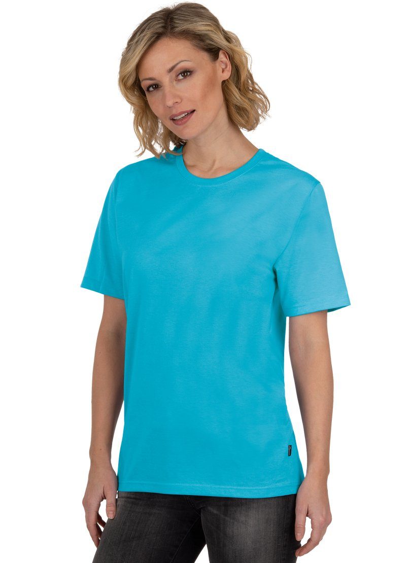 T-Shirt Baumwolle aus TRIGEMA 100% azur T-Shirt Trigema