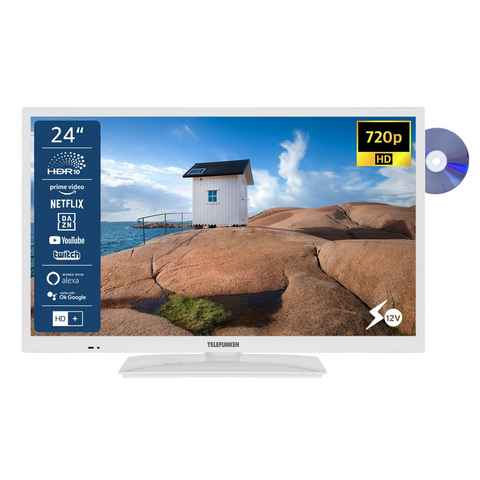 Telefunken XH24SN550MVD-W LCD-LED Fernseher (60 cm/24 Zoll, HD-ready, Smart TV, 12 Volt Anschluss, Triple-Tuner, DVD-Player, 6 Monate HD+ gratis)