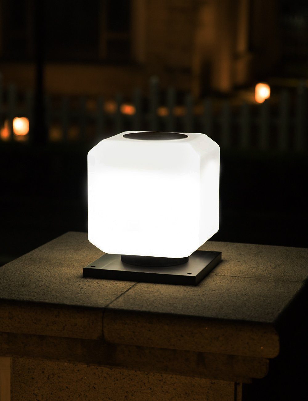 Arnusa LED Solarleuchte Poller Leuchte Zaun Beleuchtung, Farbsteuerung, LED fest integriert, Warmweiß, Kaltweiß, Gartenleuchte Außenlampe
