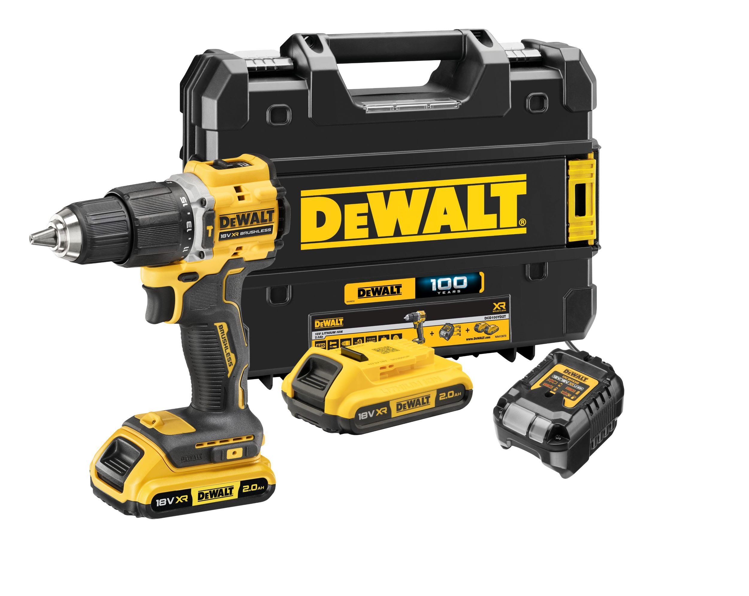 DeWalt Akku-Schlagbohrschrauber DCD100YD2T-QW (bl) 18V, 2x günstig online kaufen
