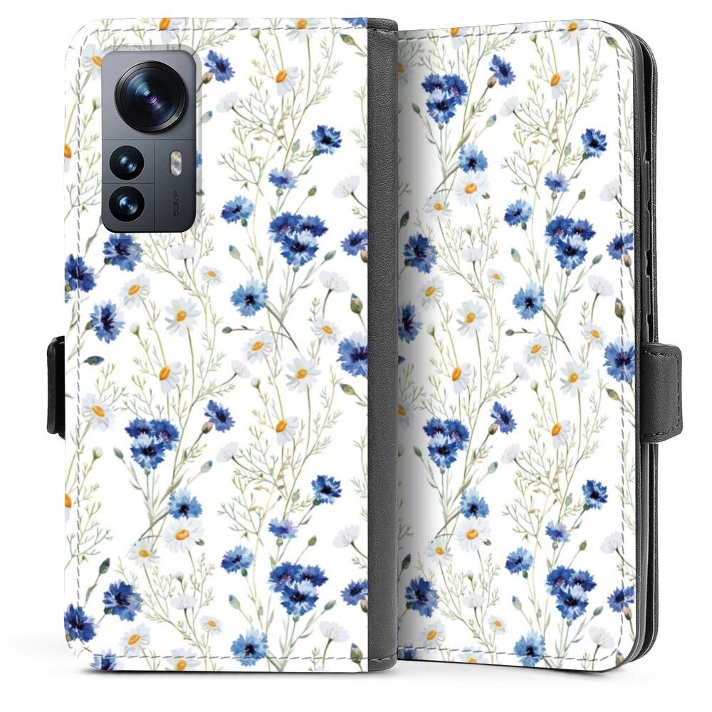 DeinDesign Handyhülle Muster Blume Blumen Flower Pattern 6, Xiaomi 12 5G Hülle Handy Flip Case Wallet Cover Handytasche Leder